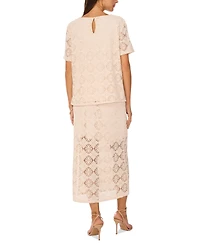 Vince Camuto Women's Crochet Short-Sleeve Blouse