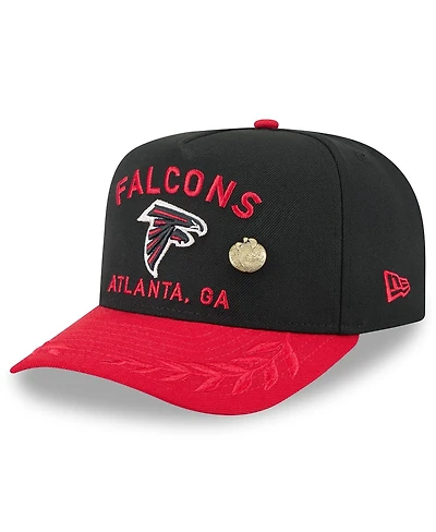 New Era Men's Black/Red Atlanta Falcons 2025 Nfl Draft On Stage A-Frame 59FIFTY Fitted Hat