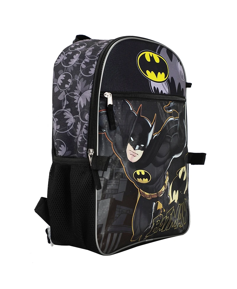 Dc Comic Book Batman Symbol 5-Piece Backpack Accessory Set for boys