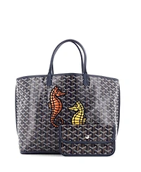 Pre-Owned Goyard Pm Anjou Reversible Tote Embroidered Coated Canvas