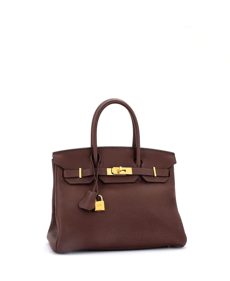 Pre-Owned Hermes Birkin 30 Handbag Clemence with Gold Hardware