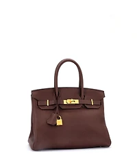 Pre-Owned Hermes Birkin 30 Handbag Clemence with Gold Hardware
