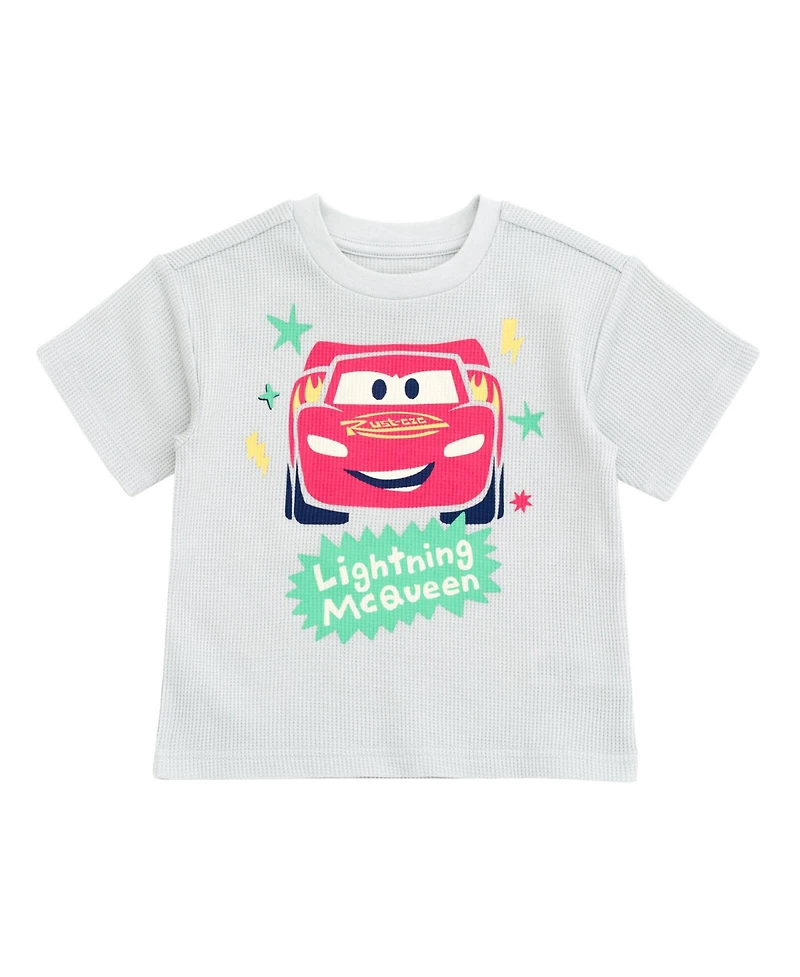 Cars Baby Boys Disney Mickey Mouse Waffle knit T-Shirt Shorts Outfit Set