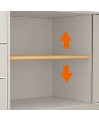 63 in. Width L-Shape Black Wooden 3-Drawer Computer Desk with Adjustable Height, Open Shelves & A Door Storage Cabinet