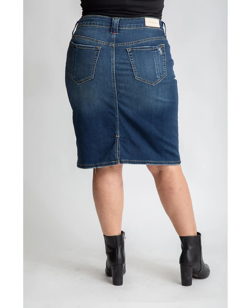Slink Jeans Plus Denim knee length skirt 23"