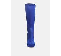 Presto Pink Stretchable Satin Long Boot Women