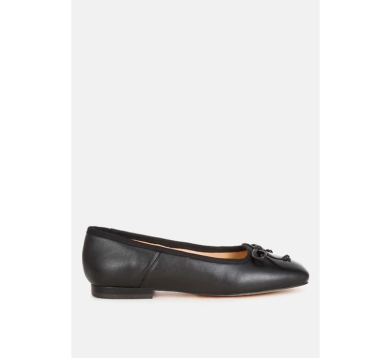 Lutten Square-Toe Bow Ballerinas
