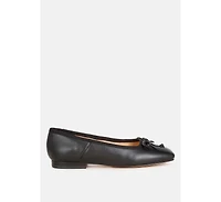 Lutten Square-Toe Bow Ballerinas