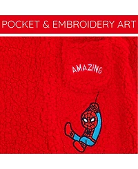 Avengers Baby Boys Spider-Man Cozy Sherpa Zip Up Cosplay Coverall