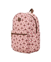 Disney Mickey Mouse Adult Pink Checkered 16.5" Travel Backpack