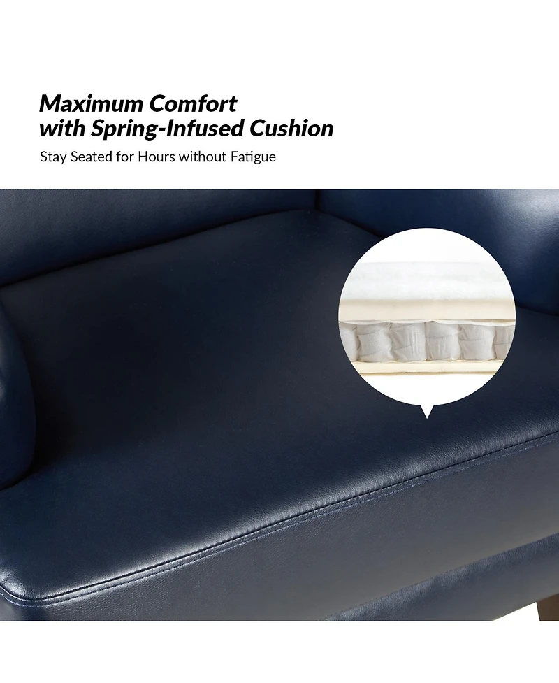 Hardamon Contemporary Leather Arm Chair with Nailhead Trim