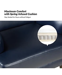 Hardamon Contemporary Leather Arm Chair with Nailhead Trim