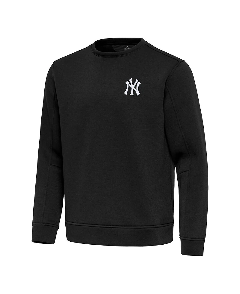 Antigua Men's Black New York Yankees Relevant Lightweight Pullover Sweatshirt