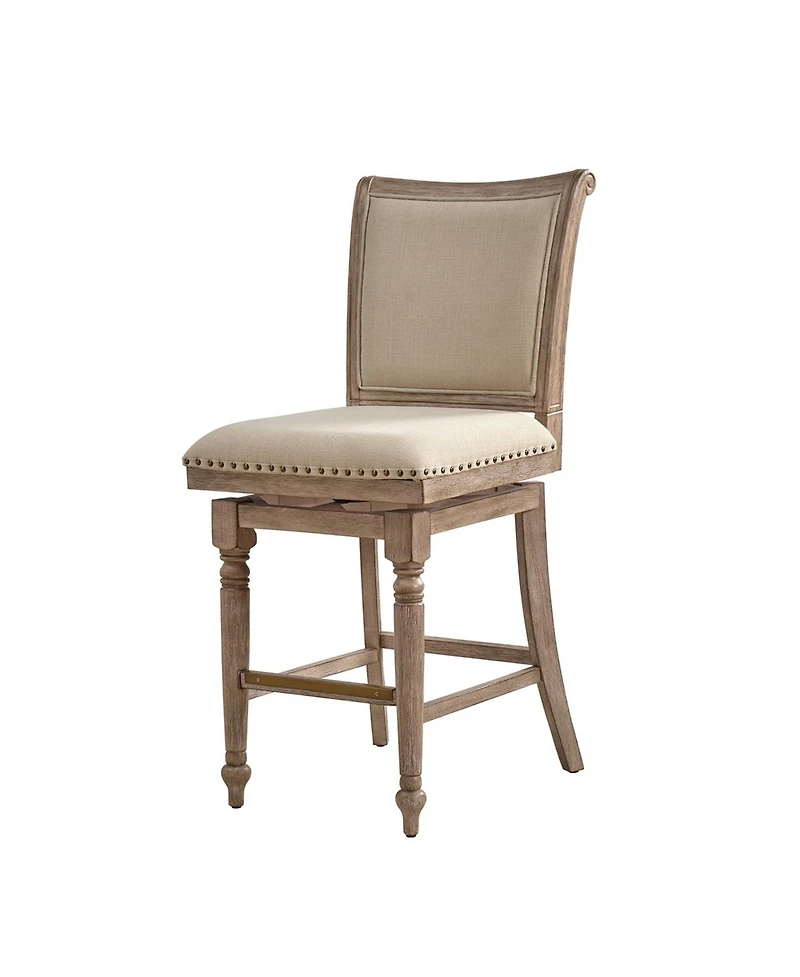 Rodolphe Bar Stool set with nailhead trims