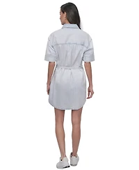 Dkny Jeans Women's Denim Self Belted Shirtdress - L3N