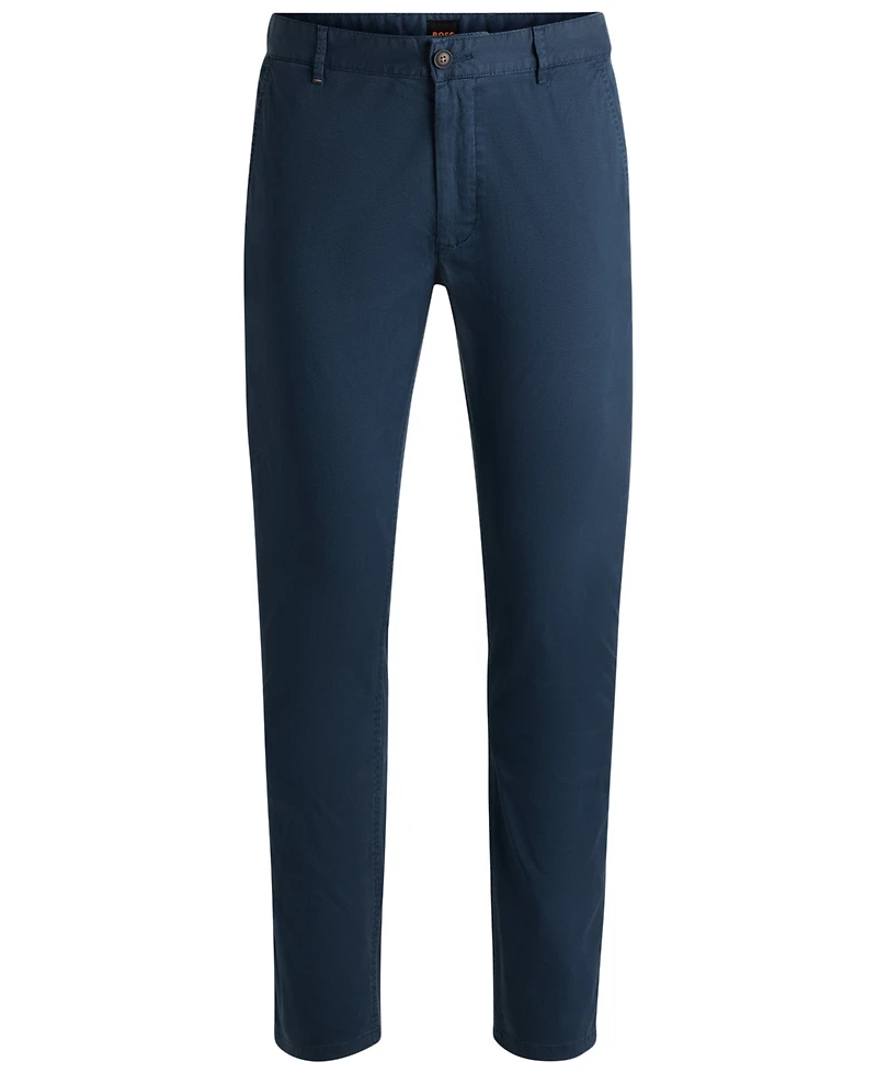 Boss by Hugo Men's Micro-Printed Stretch Cotton Slim-Fit Trouser Pants