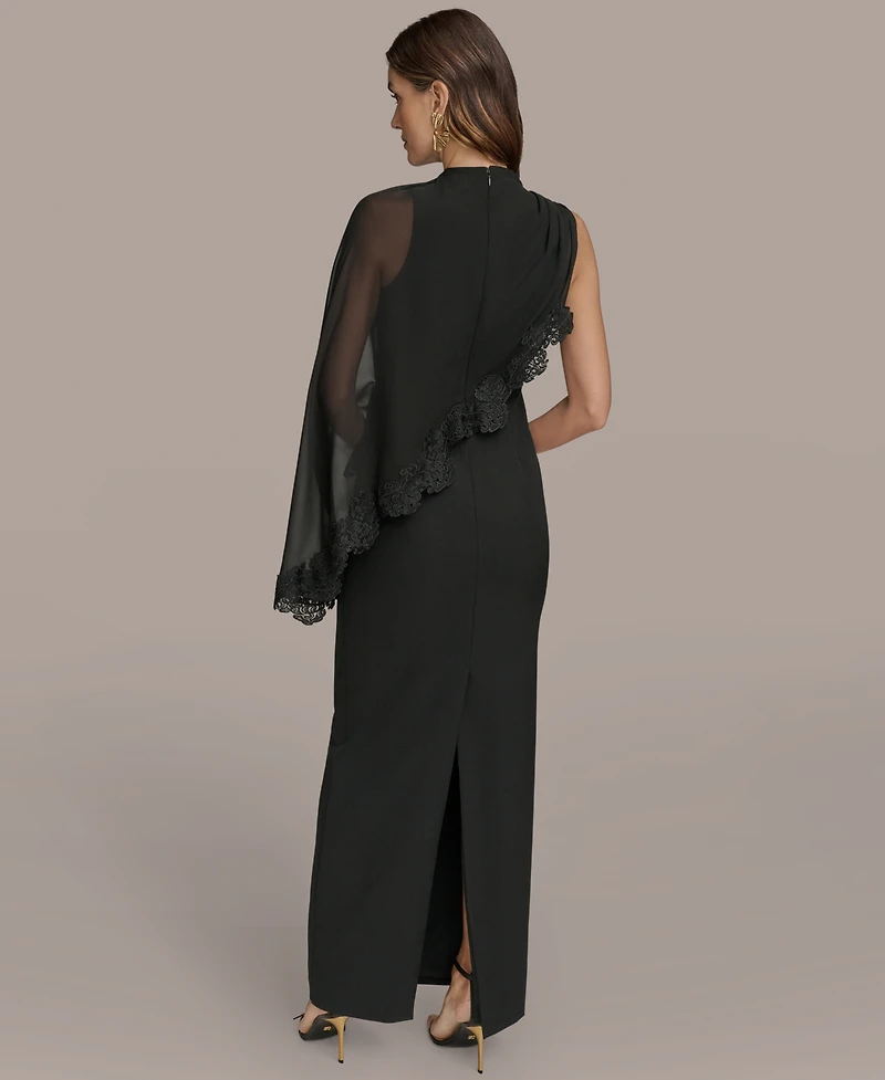 Donna Karan New York Women's Chiffon-Cape-Overlay Gown