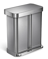 simplehuman Brushed Stainless Steel 58L Dual Compartment Recycler