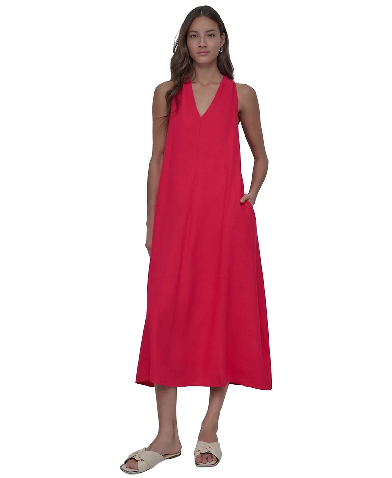 Dkny Jeans Women's V-Neck Racerback Swing Dress