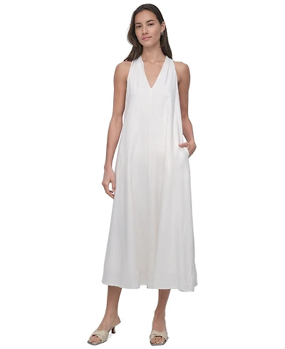 Dkny Jeans Women's V-Neck Racerback Swing Dress - IVY