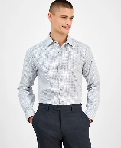 Alfani Men's Regular-Fit 4-Way Stretch Micro-Dot Dress Shirt, Created for Macy's