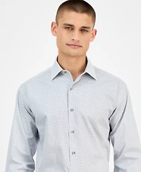 Alfani Men's Regular-Fit 4-Way Stretch Micro-Dot Dress Shirt, Created for Macy's