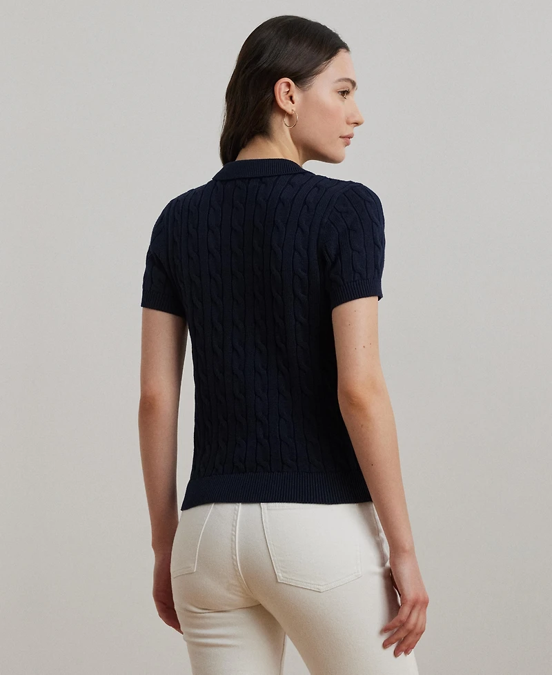 Lauren Ralph Women's Cable-Knit Polo Shirt