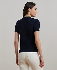 Lauren Ralph Women's Cable-Knit Polo Shirt