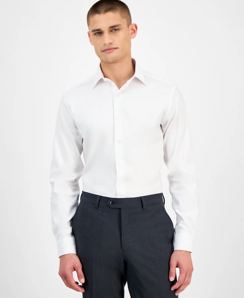 Alfani Men's Slim-Fit Herringbone Dress Shirt, Exclusively at Macy's
