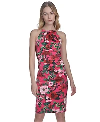 Eliza J Women's Printed Side-Pleat Sleeveless Sheath Dress