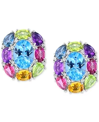 Effy Multi-Gemstone Stud Earrings (14-5/8 ct. t.w.) in Sterling Silver