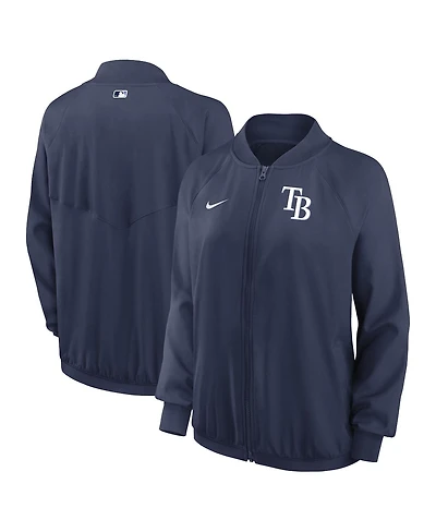 Nike Women's Navy Tampa Bay Rays Authentic Collection Team Raglan Performance Full-Zip Jacket