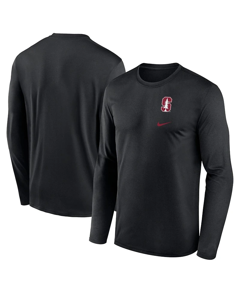 Nike Men's Black Stanford Cardinal Primary Stack Legend Long Sleeve T-Shirt
