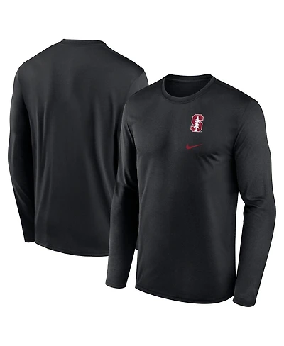 Nike Men's Black Stanford Cardinal Primary Stack Legend Long Sleeve T-Shirt