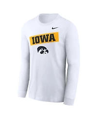 Nike Men's White Iowa Hawkeyes Two-Hit Classic Location Long Sleeve T-Shirt