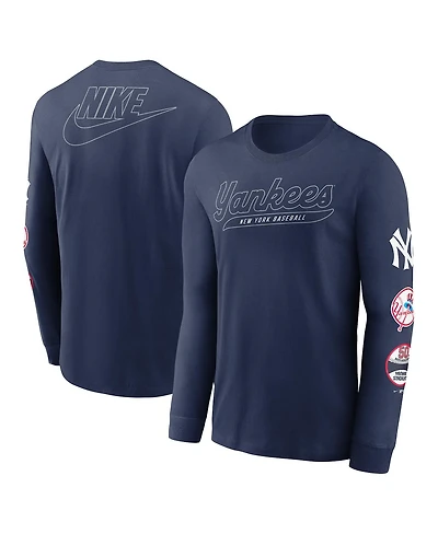 Nike Men's Navy New York Yankees Cooperstown Collection Knockout Long Sleeve T-Shirt