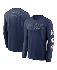 Nike Men's Navy New York Yankees Cooperstown Collection Knockout Long Sleeve T-Shirt