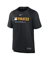 Nike Men's Black Pittsburgh Pirates Authentic Collection Pregame Raglan Performance T-Shirt