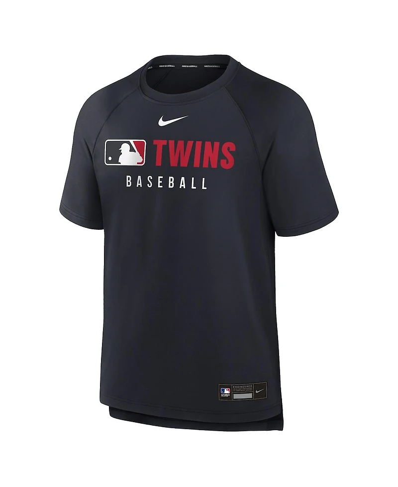 Nike Men's Navy Minnesota Twins Authentic Collection Pregame Raglan Performance T-Shirt