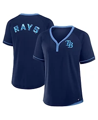Fanatics Women's Navy Tampa Bay Rays League Diva Star Raglan V-Neck T-Shirt