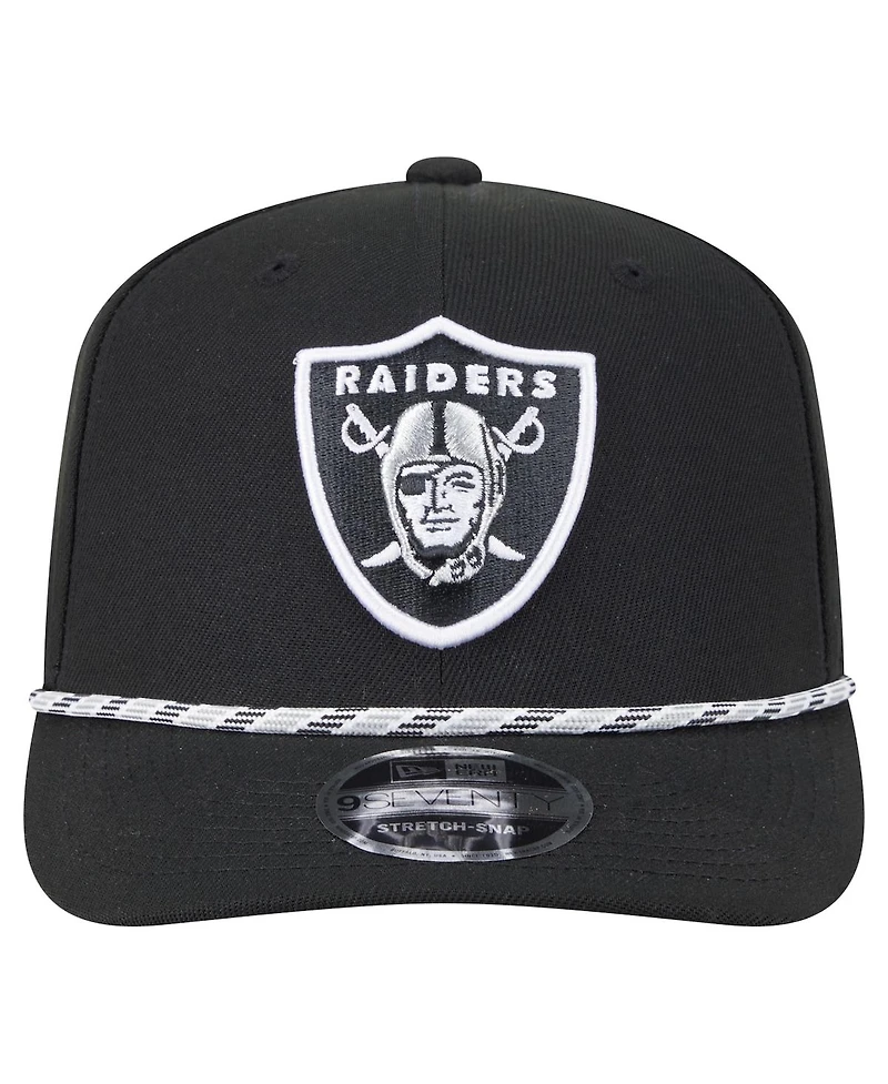New Era Men's Black Las Vegas Raiders Gameday Multi Rope 9SEVENTY Stretch-Snap Hat