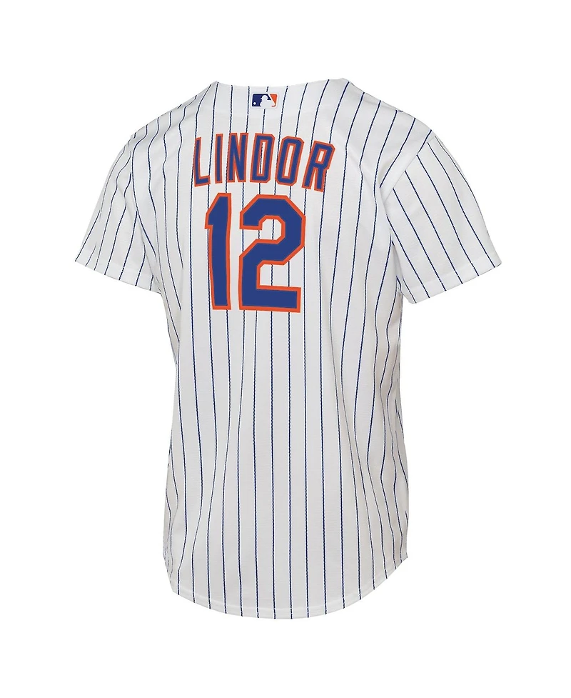 Nike Big Boys and Girls Francisco Lindor White New York Mets Home Replica Player Jersey