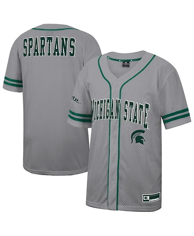 Colosseum Men's Gray Michigan State Spartans Free Spirited Baseball Jersey