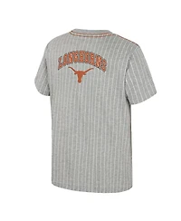Colosseum Big Boys and Girls Heather Gray Texas Longhorns Airball Baseball T-Shirt