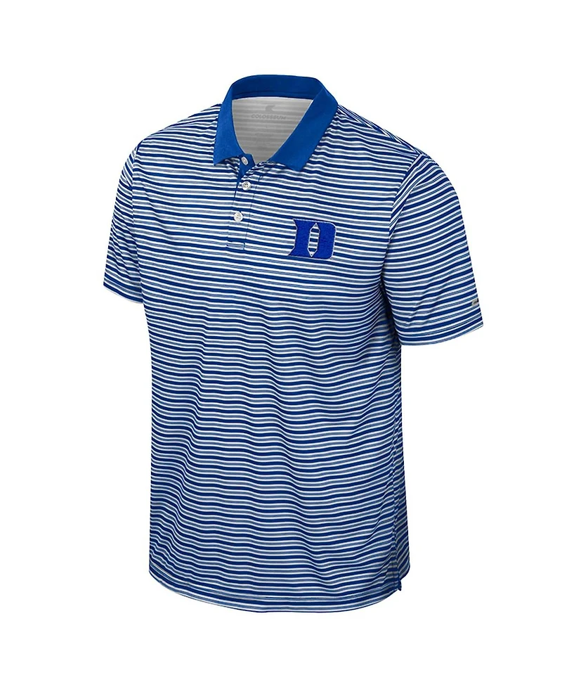 Colosseum Men's Royal Duke Blue Devils Striped Polo Shirt