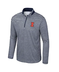 Colosseum Men's Navy Illinois Fighting Illini Striped Quarter-Zip Top