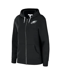 Wear by Erin Andrews Women's Black Philadelphia Eagles Angled Full-Zip Hoodie