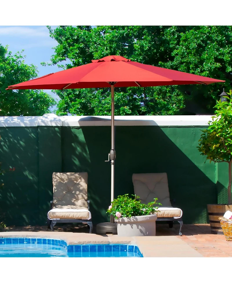 10FT Patio Umbrella, Outdoor Table Umbrella with Push Button Tilt and Crank, Uv Protection Waterproof Market Sun 8 Sturdy Ribs for Garde