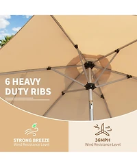 7.5FT Patio Umbrella, Outdoor Table Umbrella with Push Button Tilt and Crank, Uv Protection Waterproof Market Sun 8 Sturdy Ribs for Gard
