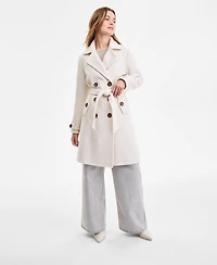 Steve Madden Women's Double-Breasted Belted Trench Coat
